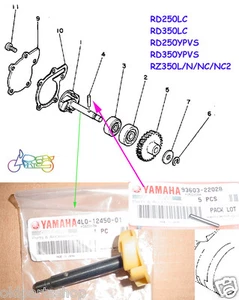 Yamaha RD350LC RD250LC RZ250 Water Pump Impeller Shaft + Pin OEM 4L0-12450-01 - Picture 1 of 1