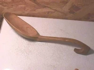 Antique Carved Wooden Ladle Dipper - Picture 1 of 2
