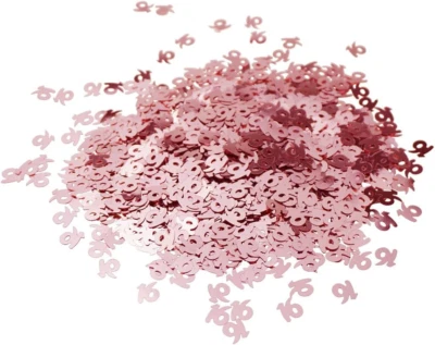 Rose Gold 16Th Birthday Metallic Sequins Sweet 16 Confetti for Tables & Annivers - Image 1 of 4
