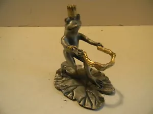 PEWTER FROG CANDLE HOLDER - 1993 - Picture 1 of 7