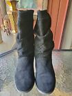 Toms Serra Black Suede Perforated Fashion Slouch Boots 710515 Women's - Size 9.5