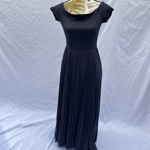 Alice + Olivia Maxikleid 6 schulterfrei plissiert schwarz Cocktail $ 495 neu mit Etikett - Bild 1 von 10