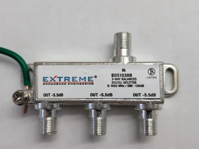 Extreme 3-Way Balanced HD Digital High Performance Coax Cable Splitter BDS103HB - Image 1 of 4