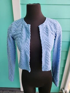 Hollister Social Tourist Embossed Terry Cover Up Cardigan Blue Women's Size XS - Picture 1 of 9