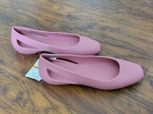 New Crocs Sloane Flat Women’s Size 10W Pink Slip On Comfort Shoes Blossom no box