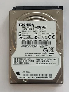 MK5065GSXF, HDD2L13 P TN01 T, C0/GV108B, 21 OCT 2011,Toshiba 500Gb 2.5" SATA HDD - Afbeelding 1 van 2
