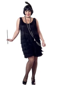 Roaring 20's Fashion Flapper Gangster Adult Plus Size Costume - Picture 1 of 1