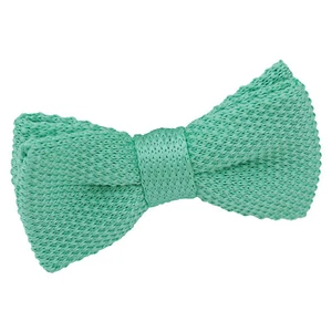 Aquamarine Green Boys Pre-Tied Bow Tie Knit Knitted Plain Formal Bowtie by DQT - Picture 1 of 1