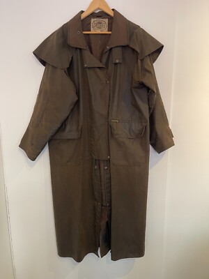 Manteau D'équitation Vintage Driza Bone - Femme, Taille 6, Marron, Coton Cireux