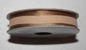 Stampin Up Retired PECAN PIE BORDERED RIBBON 5 yards NEW 1/2" RARE Brown - Picture 1 of 3