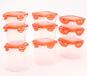 LocknLock 9-Piece Nestable Mini Storage Set Multi-Shape CORAL K90916 - Picture 1 of 2