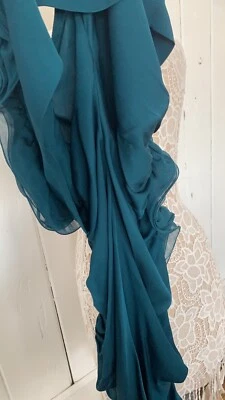 Платье Catherine Malandrino размер 0 зеленое шелковое с оборками - Изображение 1 из 4