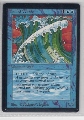 Wall of Water Limited Edition - Beta Magic the Gathering MTG - ACTUAL CARD - US - Image 1 of 2