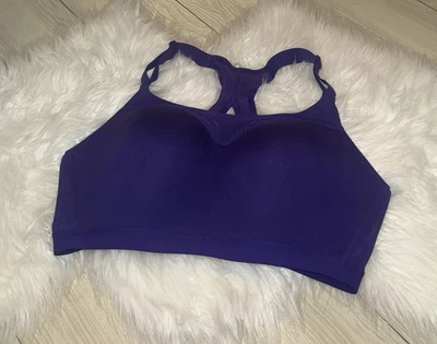 On Point Incredible By Victorias Secret Sport Bra Racerback Wire Free 38D Purple - Image 1 of 4