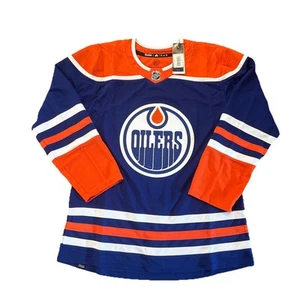 Edmonton Oilers Jersey Large 52 Men’s Fight Strap Blue Adidas NWT - Picture 1 of 10