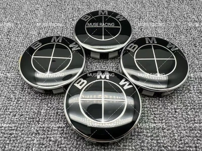 BMW Original Style Gloss Black Alloy 56mm 68mm Wheel Center Cap Hub Caps - Image 1 of 2