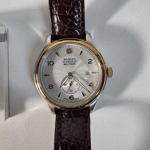 Wenger Swiss Military Classic Executive 42mm Men's Rose Gold Dress Watch New Bat - Picture 1 of 8