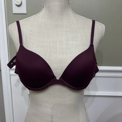 Sujetador Push Up Suave La Senza con Ala de Encaje Ciruela Borgoña Talla 32c Foto 1 de 4