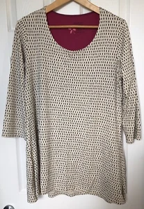 Gudrun Sjoden Tunic Top Size M Cream with Black Dash Organic Cotton - Picture 1 of 5