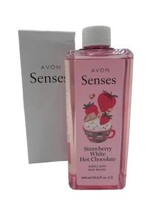 Baño de burbujas de chocolate blanco fresa caliente Avon Senses, 16,2 oz., nuevo, envío gratuito - Imagen 1 de 3