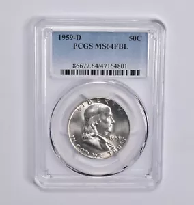 MS64 FBL 1959-D Franklin Half Dollar PCGS Blue Label - Picture 1 of 5