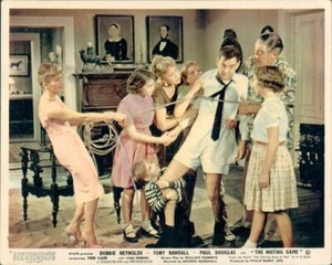 THE MATING GAME DEBBIE REYNOLDS TONY RANDALL PAUL DOUGLAS ORIGINAL LOBBY CARD #7