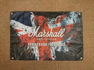 Marshall Amplifier Banner Flag Poster studio, rehearsal room Mancave 90cm X 60cm - Picture 1 of 9
