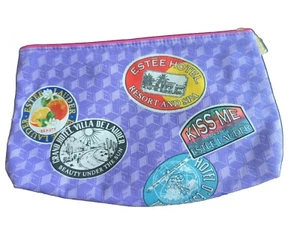 NEW ESTEE LAUDER Purple Zip Makeup Cosmetic Bag Resort & Spa Travel 9.75 x 6" - Picture 1 of 6