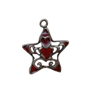 *HH* Ciondolo Pendente Miniatura Piccola Stella Cuore Cuoricini Love Star Amore - Immagine 1 di 4