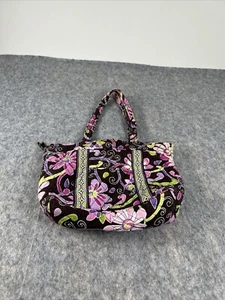 Vera Bradley Bolso de Mano Eloise Floral Acolchado Bolso de Hombro Marrón Púrpura Rosa Verde - Imagen 1 de 8