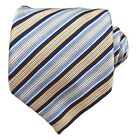 CANALI Orange & Blue Striped Silk Luxury Tie 