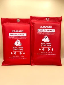 Löschdecke hochhitzebeständige Brandschutzdecke - 3,3 Fuß x 3,3 Fuß - 2er Pack - Bild 1 von 10