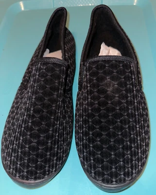 Мужские велюровые тапочки размер 12 черные - Изображение 1 из 4