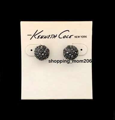 Pendientes Kenneth Cole tono hematita con cristales cortados Foto 1 de 3