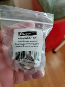 Liberty 1-1/2 In. (38mm) Chrome And Gray Ceramic Melon Cabinet Knob(C1) - Picture 1 of 1