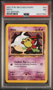 Pokémon TCG Natu Neo Discovery 59/75 Regular 1st Edition Common PSA 7 - Picture 1 of 2