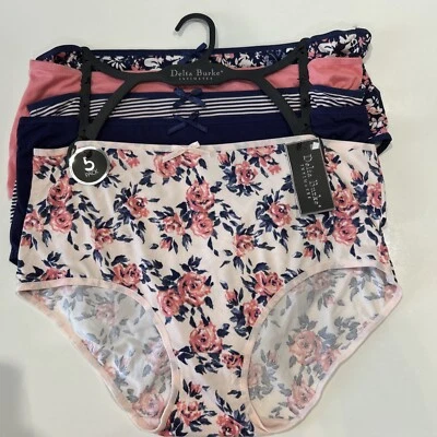 5 Pr Delta Burke Intimates Plus Size 1X Underwear Venetian Briefs - Image 1 of 4
