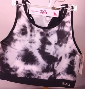 Justice Girls Package Of 2 Black Oh So Soft Sports Bra Size 36 - New        (67) - Picture 1 of 15