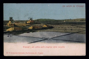TRAPANI le saline nella stagione della raccolta - un saluto da - Picture 1 of 2