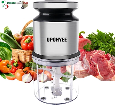 Tritatutto Elettrico 400W Tritatutto da Cucina Elettrico 600ML Mini Robot da Cuc - Immagine 1 di 4