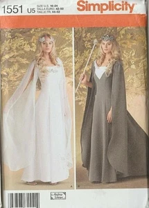 MEDIEVALES/FANTASÍA/REN/VESTIDOS DE BODA - PATRÓN DE SIMPLICIDAD 1551 - Misses Talla 16-24 - Imagen 1 de 2