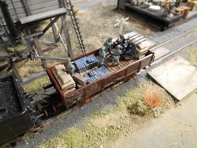 HO Roco Minitank 1st Panzer Army Anti-Aircraft with Soldiers A2013 Custom Detail - Image 1 of 3