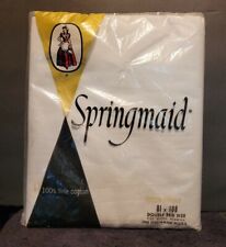 NOS Springmaid Combed Percale Full Flat Sheet White 100% Fine Cotton Double Size