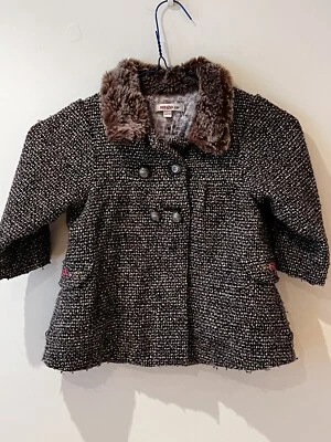 KENZO KIDS Child’s WOOL Tweed Style Fur Collar COAT JACKET - 23 Months Vintage - Image 1 of 4