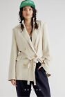 Free People Olivia Blazer In Pebble Jacket Double Breasted Xs Nwt C5/26