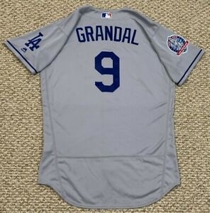 GRANDAL size 46 #9 2018 LOS ANGELES DODGERS game jersey issued 60 YEAR MLB HOLO