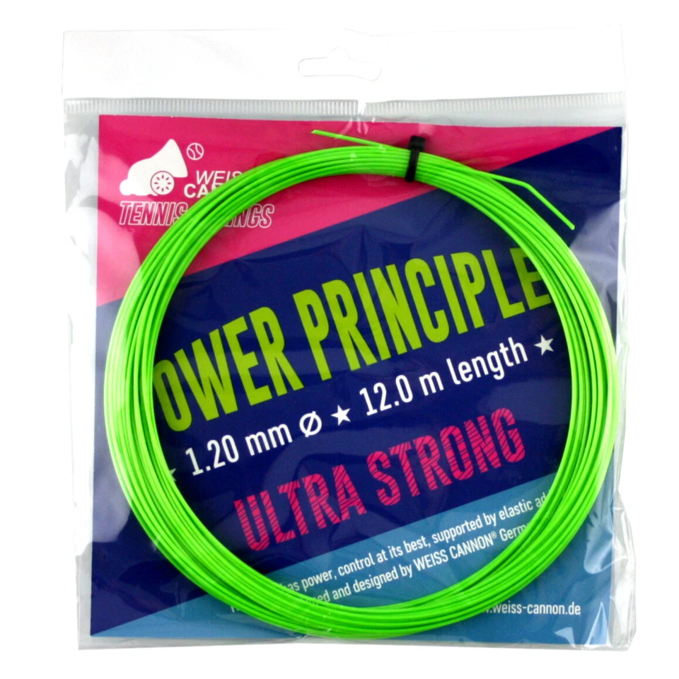 Weiss Cannon Power Principle Tennisschnur - 1,20 mm/17L - neongrün - 12 m Set