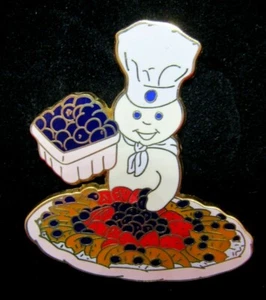 Willabee & Ward Pillsbury Doughboy Fanciful Fruit Pizza Enamel Collector Pin FS! - Picture 1 of 4