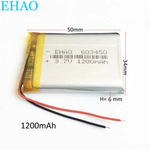 1200mAh 3.7V LiPo Rechargeable Battery Cells For MP3 MP4 PSP GPS Speaker 603450 - Picture 1 of 9