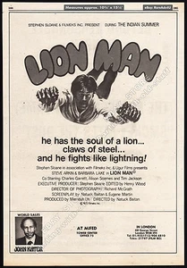 LION MAN__Original 1981 impresión comercial AD promoción de película / póster__Kilic Aslan_Lionman - Imagen 1 de 1